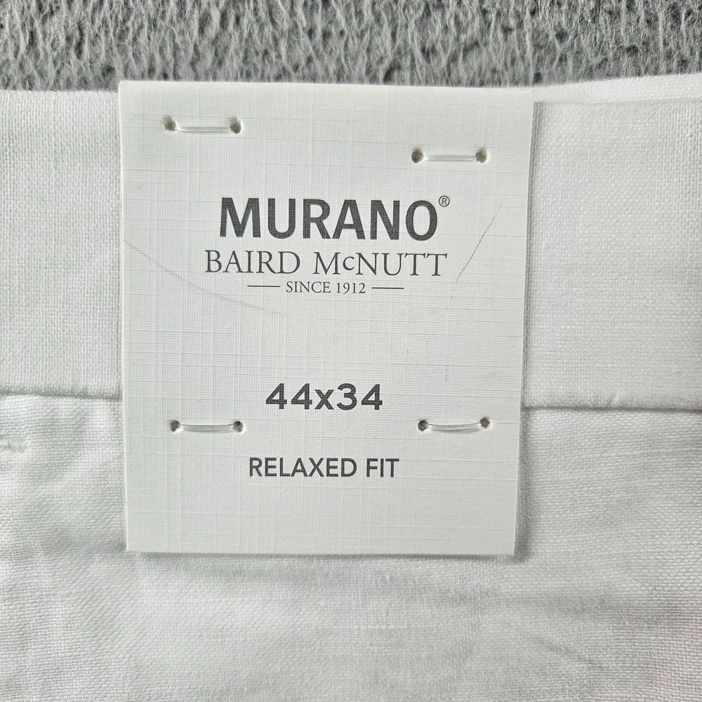 $115 NEW Baird Mcnutt Murano Linen Pants Men‎ 44 x 34 Relaxed Fit White